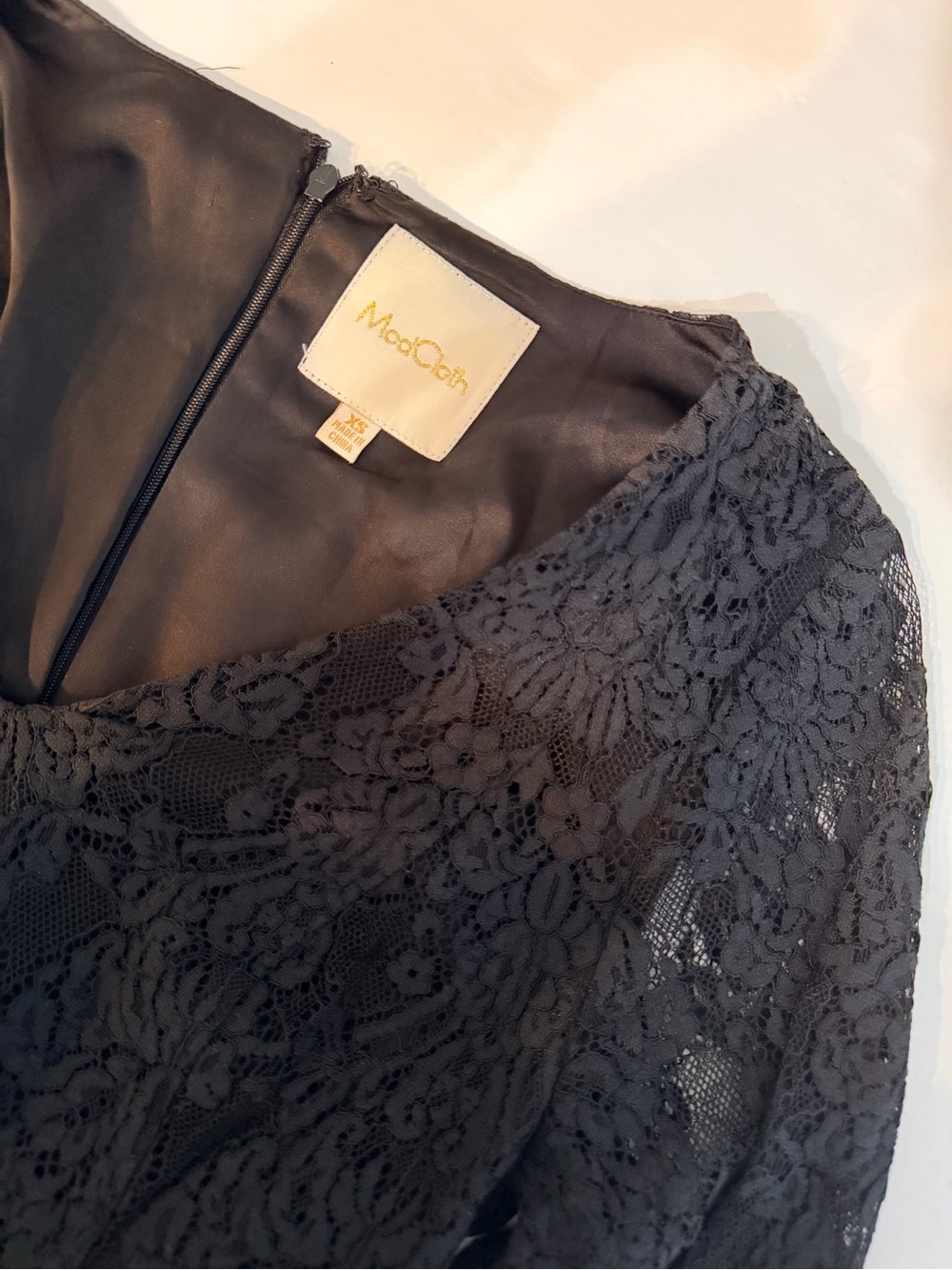 ModCloth Black Lace Overlay Mini Dress Size XS Whimsigoth Feminine Gothic